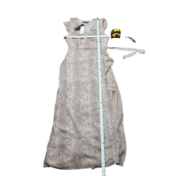 NEW Banana Republic Size 2 W Animal Print Chiffon Ruffle Sleeveless Wrap Maxi - Picture 11 of 16